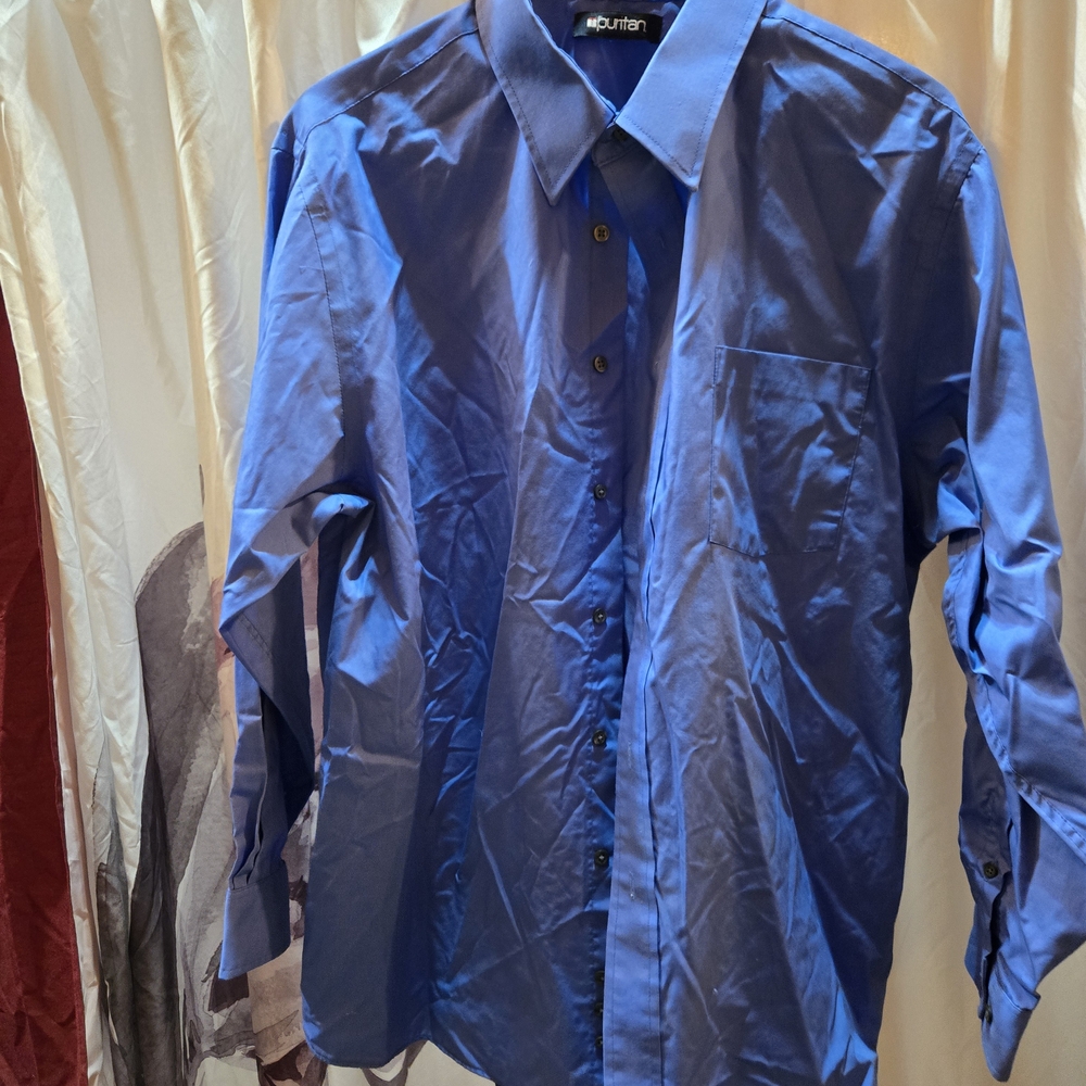 Puritan Men's Classic Blue Dress Shirt